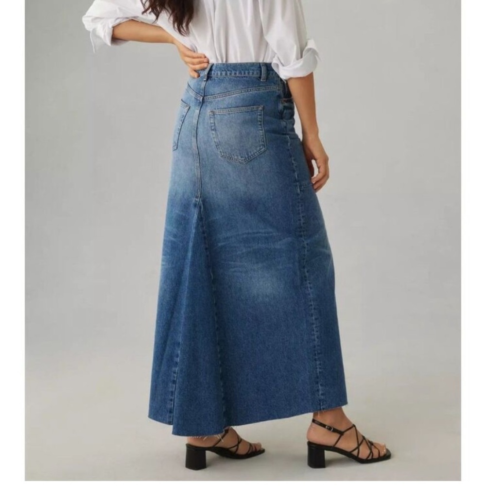 NWOT Reformation Tazz Slit Maxi Denim Skirt Size 29 Women’s - Picture 2 of 16